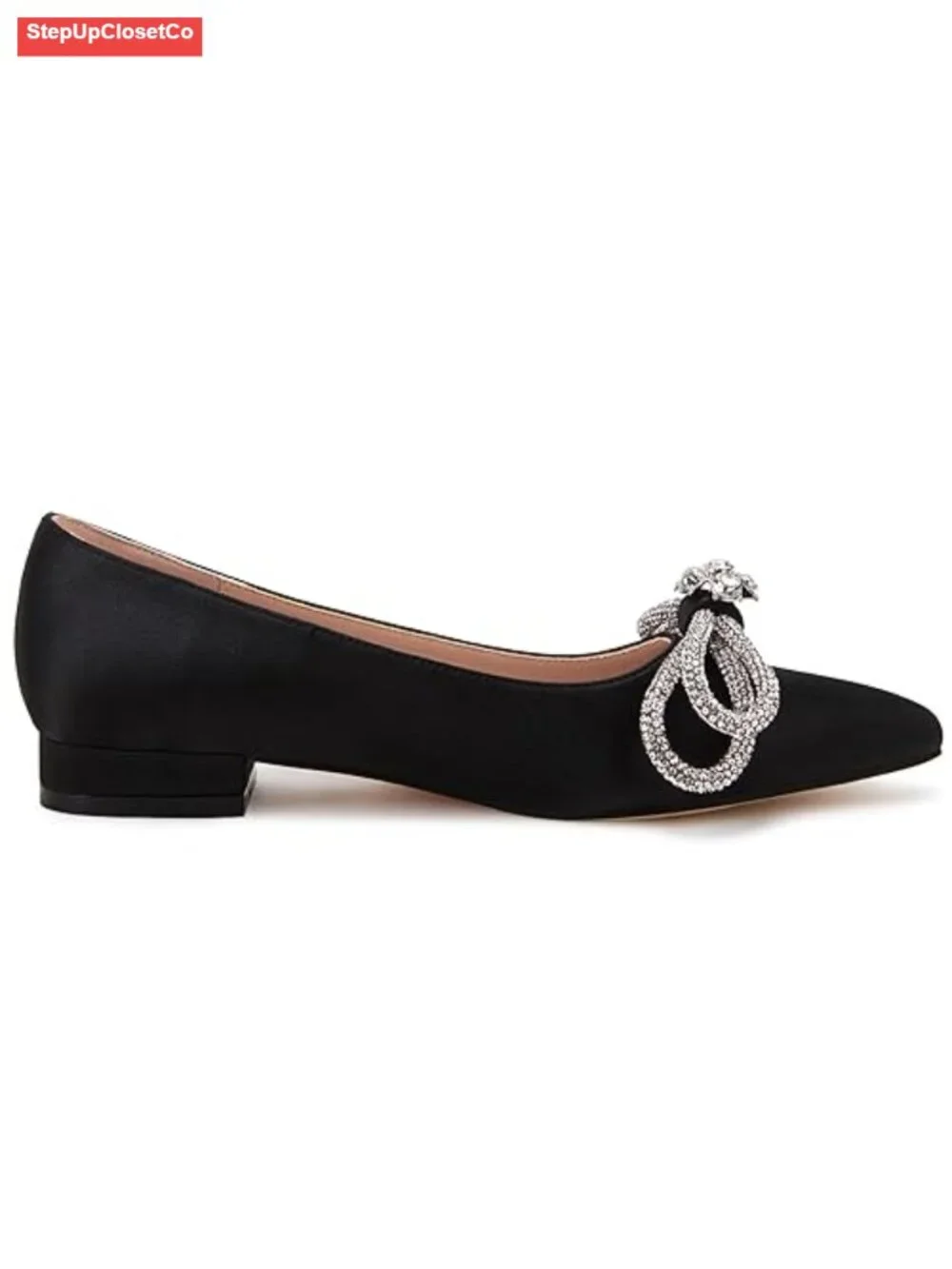Women's Ballet Flats Double Bow Pointed Toe Slip On Comfortable